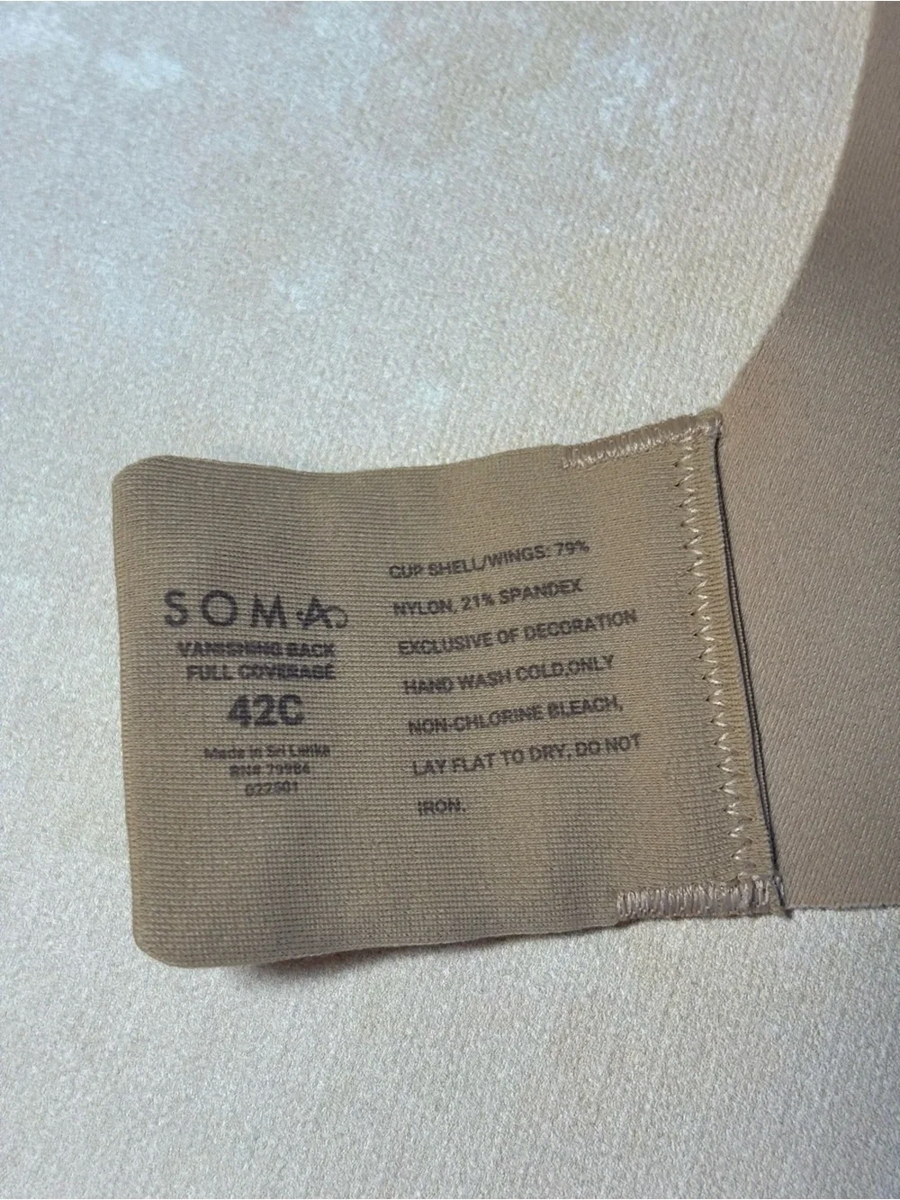 Soma Vanishing Back Full Coverage Bra, 42C